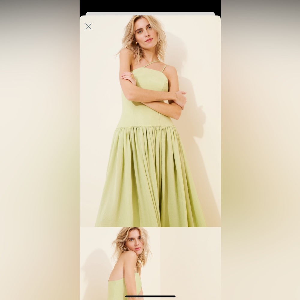 Lexi linen blend Green Maxi Dress